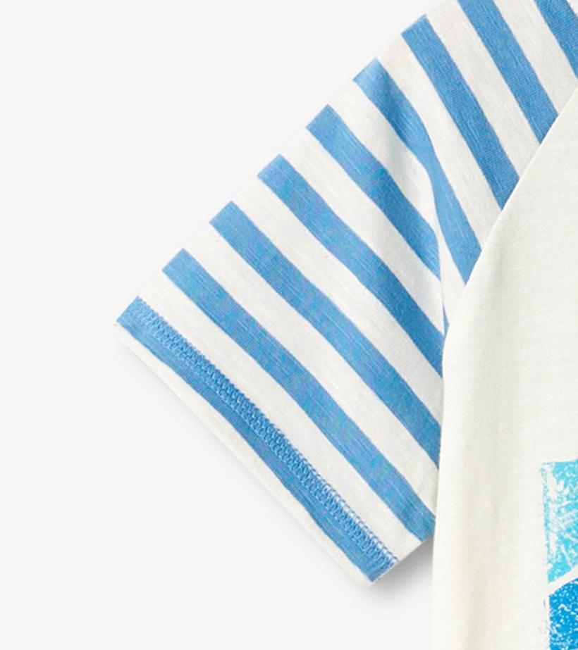 Boys Boys Shark Fin Waves Raglan T-Shirt | Hatley Tops