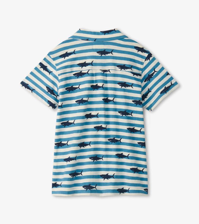 Boys Boys Shark Stripes Jersey Button Down | Hatley Tops