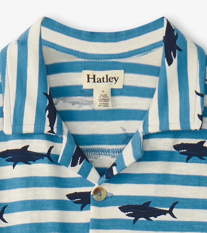 Boys Boys Shark Stripes Jersey Button Down | Hatley Tops