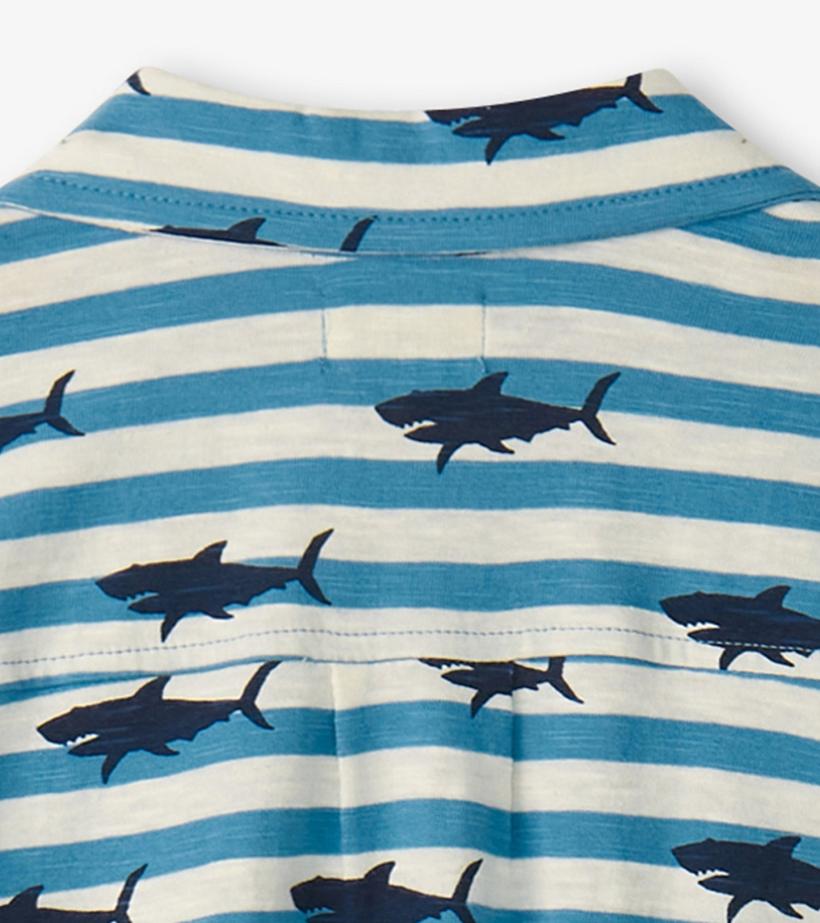 Boys Boys Shark Stripes Jersey Button Down | Hatley Tops
