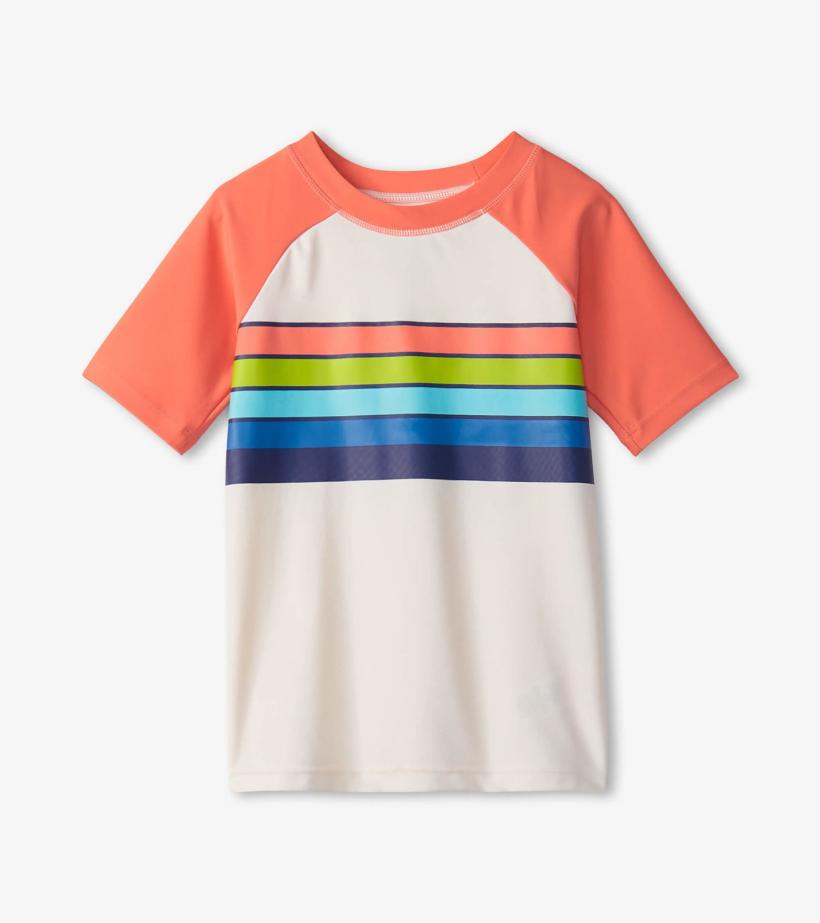 Boys Boys Surfer Stripes Short Sleeve Rashguard | Hatley Swimwear
