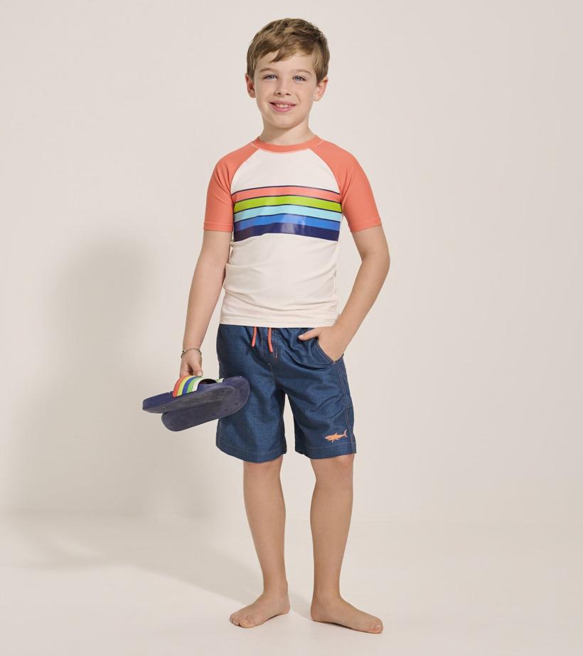 Boys Boys Surfer Stripes Short Sleeve Rashguard | Hatley Swimwear