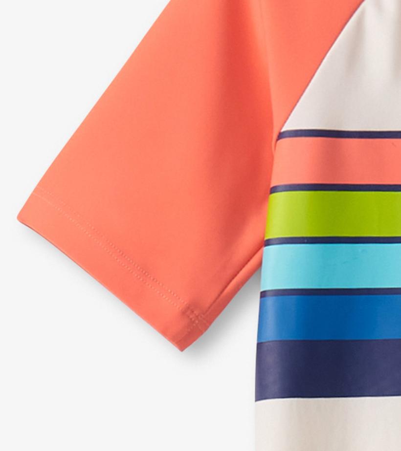 Boys Boys Surfer Stripes Short Sleeve Rashguard | Hatley Swimwear