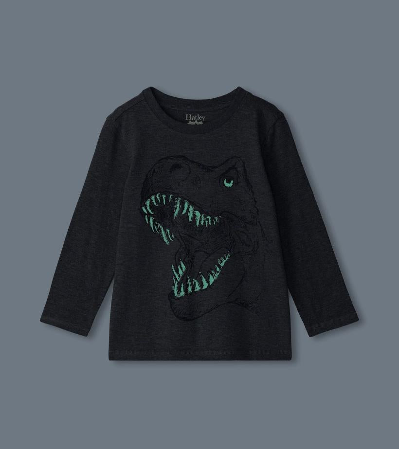 Boys Boys T-Rex Glow In The Dark Long Sleeve T-Shirt | Hatley Tops