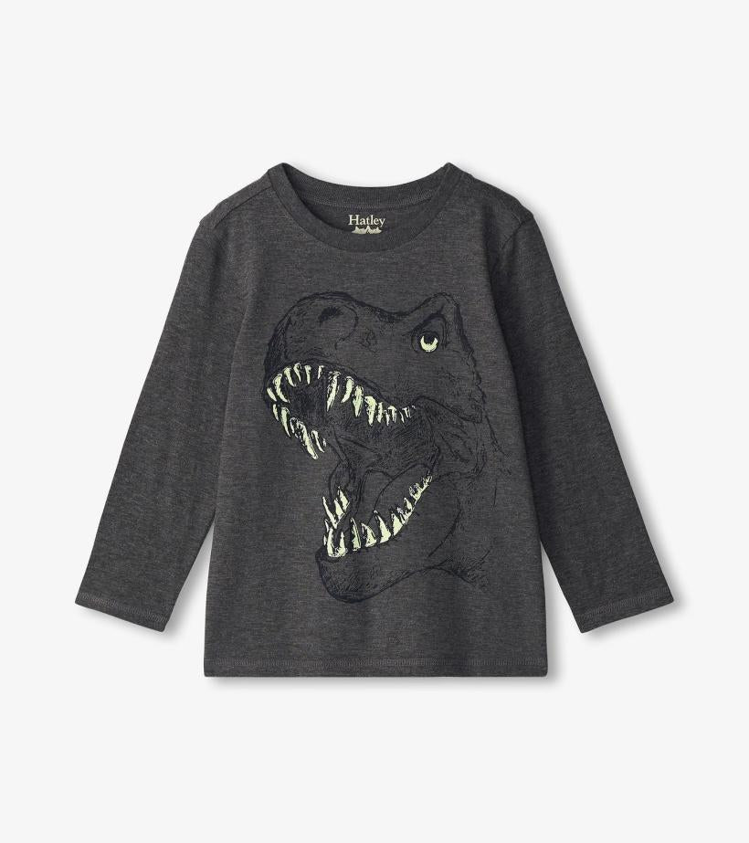 Boys Boys T-Rex Glow In The Dark Long Sleeve T-Shirt | Hatley Tops