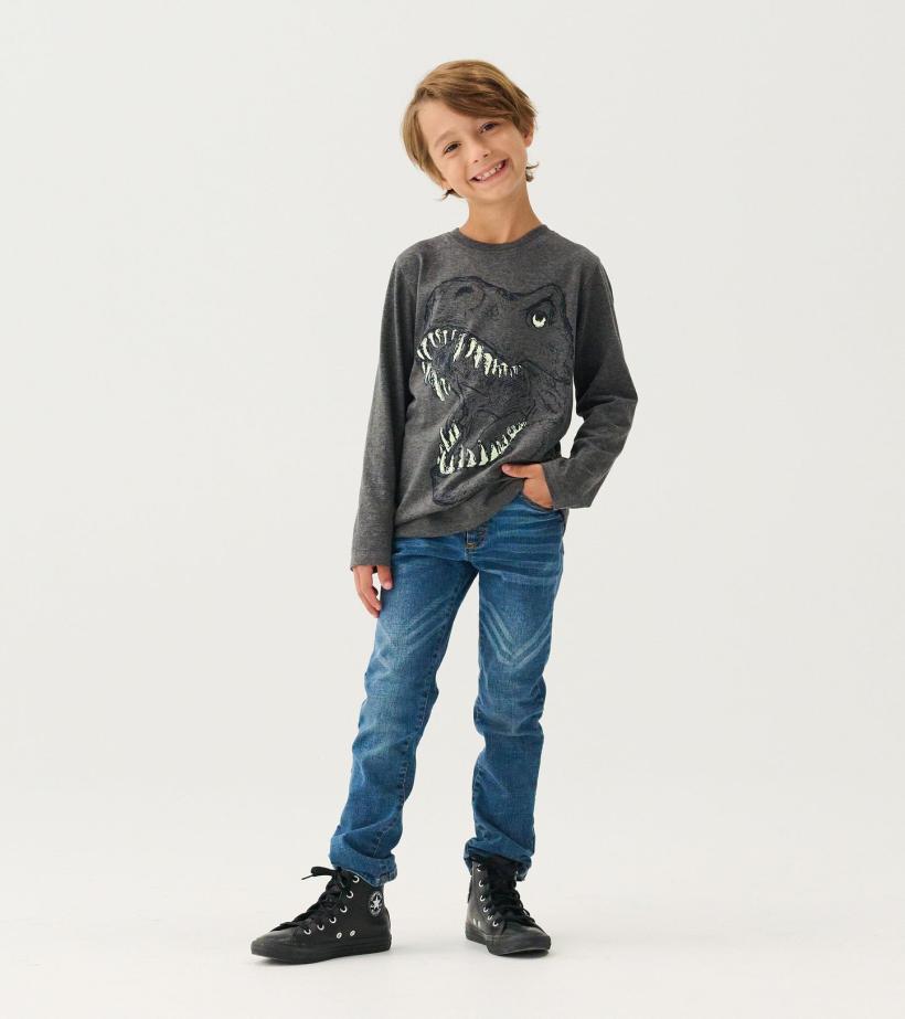 Boys Boys T-Rex Glow In The Dark Long Sleeve T-Shirt | Hatley Tops