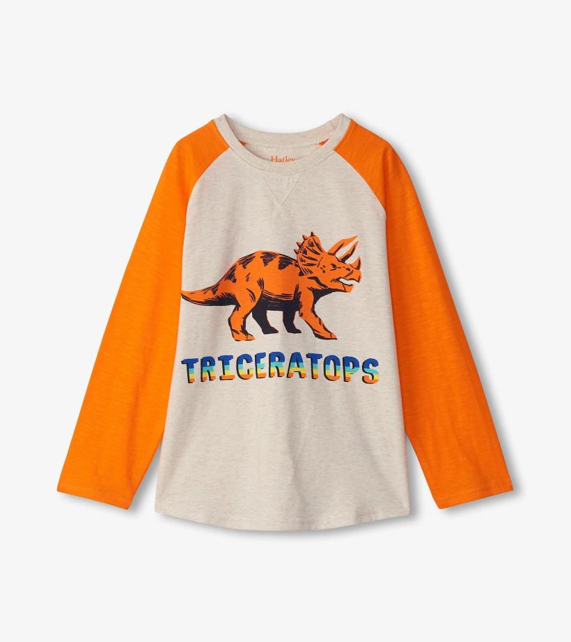 Boys Boys Triceratops Long Sleeve T-Shirt | Hatley Tops