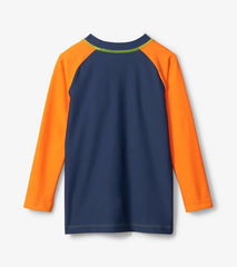 Boys Colourblock Dino Long Sleeve Pocket Rashguard | Hatley Swimwear