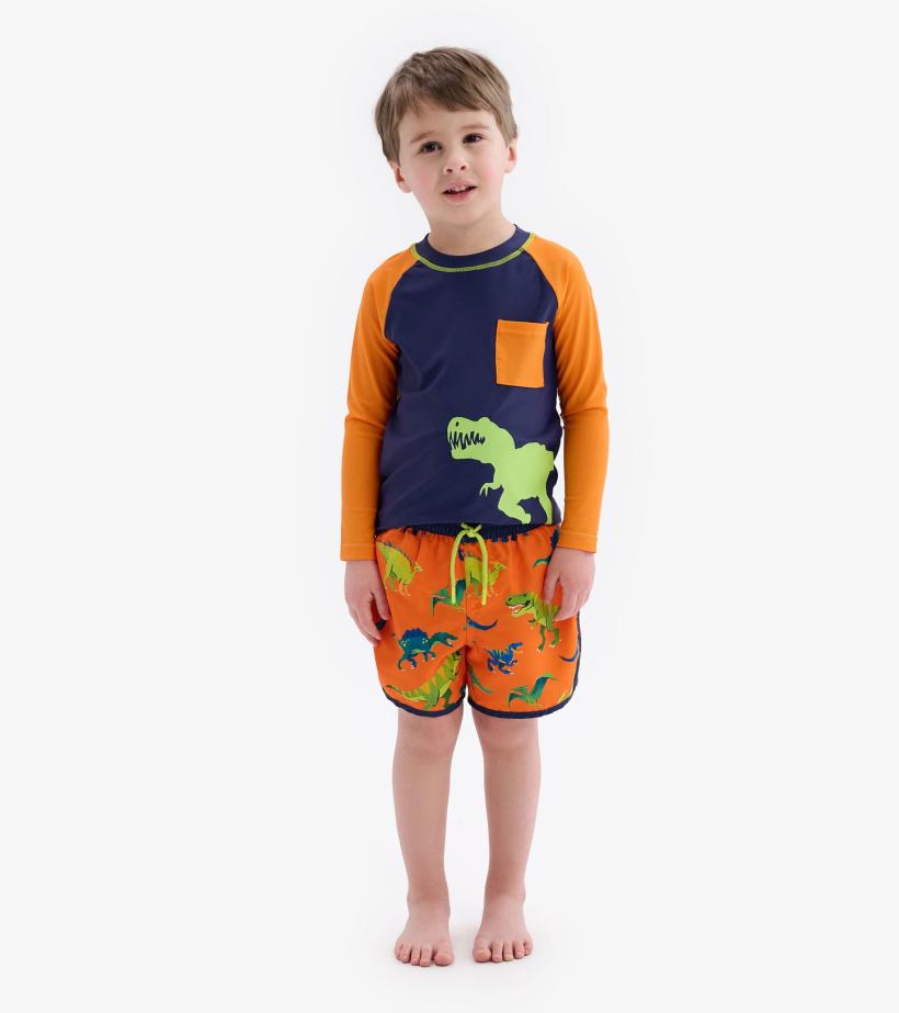 Boys Colourblock Dino Swim Shorts | Hatley Swimwear
