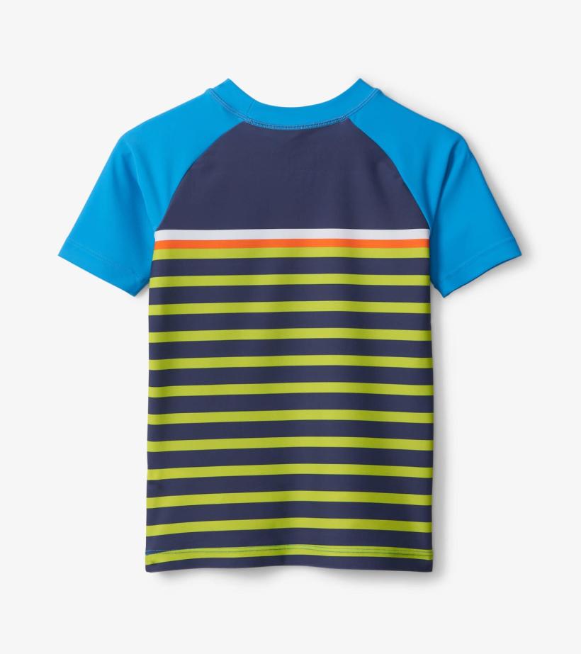 Boys Fish Stripes Short Sleeve Rashguard | Hatley Swimwear