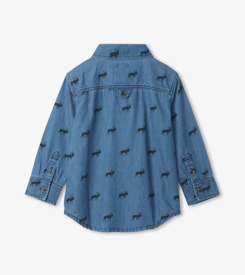 Boys Mini Elk Button Down Shirt | Hatley Tops