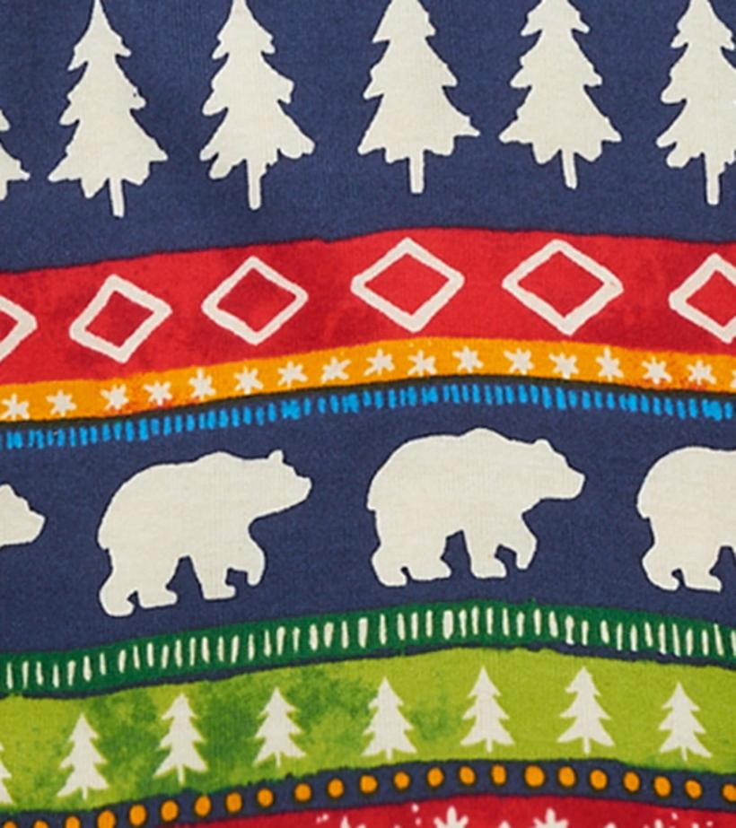 Boys Navy Painted Fairisle Raglan Organic Cotton Pajama Set | Hatley Sleepwear