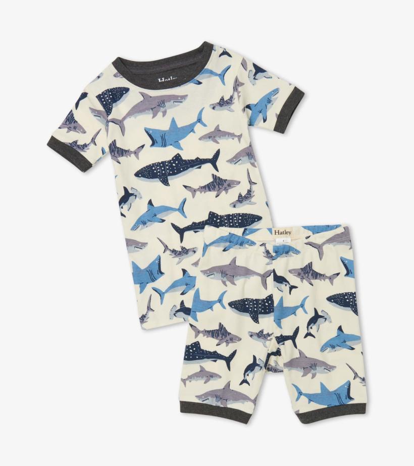 Boys Shark School Organic Cotton Short Pajama Set | Hatley Sleepwear