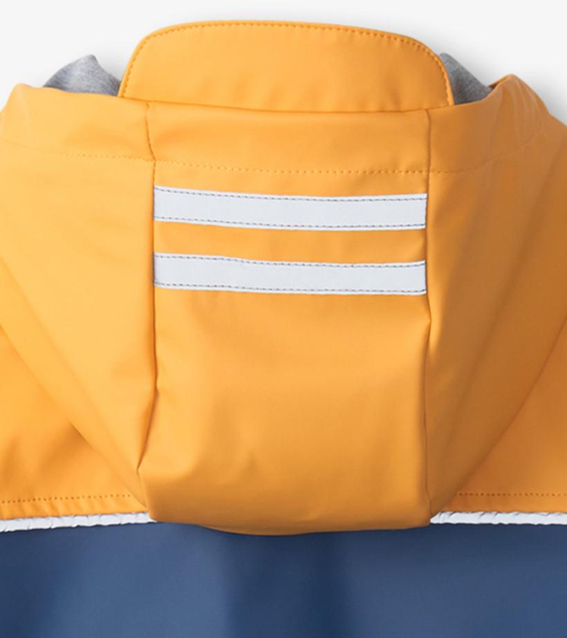 Boys Yellow &amp; Navy Zip-Up Rain Jacket | Hatley Rainwear
