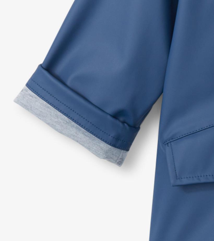 Boys Yellow &amp; Navy Zip-Up Rain Jacket | Hatley Rainwear