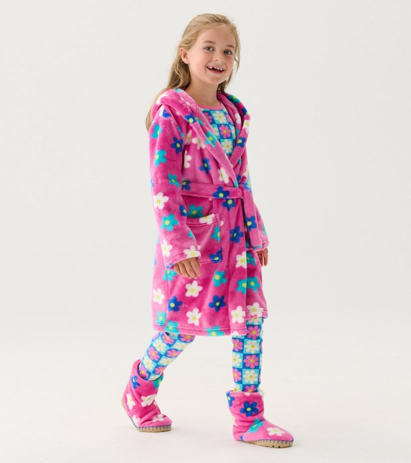 Girls Baby Girls Daisies Fleece Robe | Hatley Sleepwear