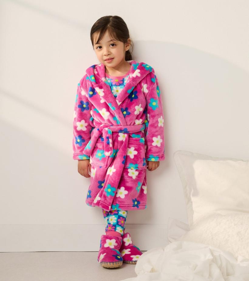 Girls Baby Girls Daisies Fleece Robe | Hatley Sleepwear