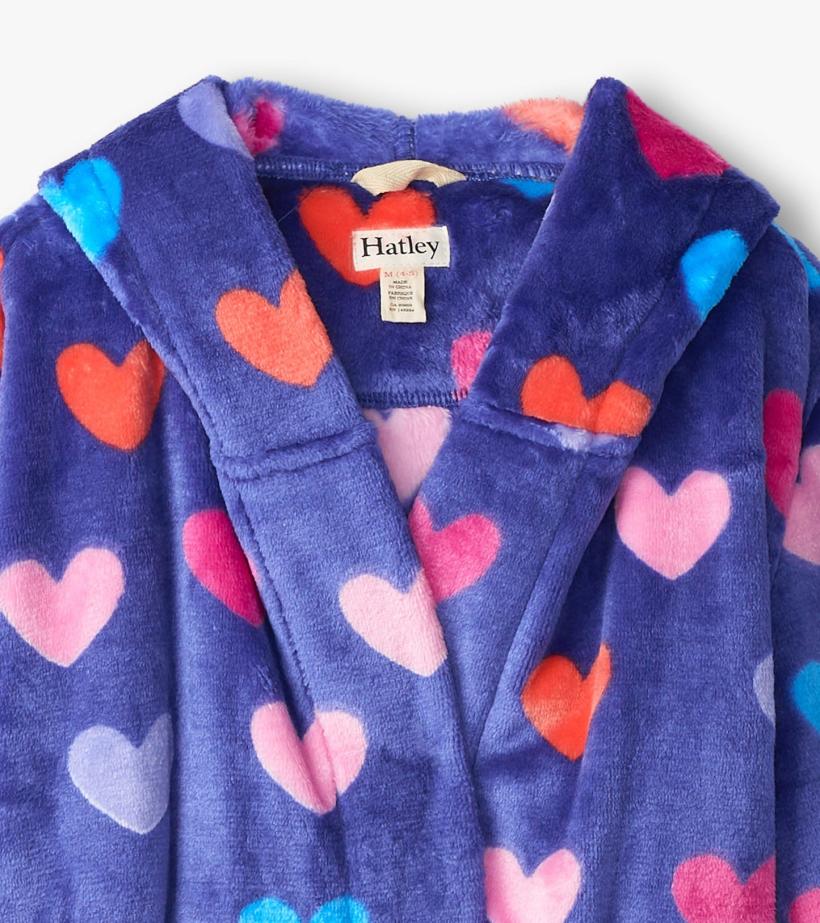 Girls Baby Girls Hearts Fleece Robe | Hatley Sleepwear
