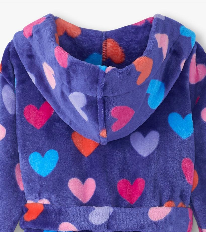 Girls Baby Girls Hearts Fleece Robe | Hatley Sleepwear