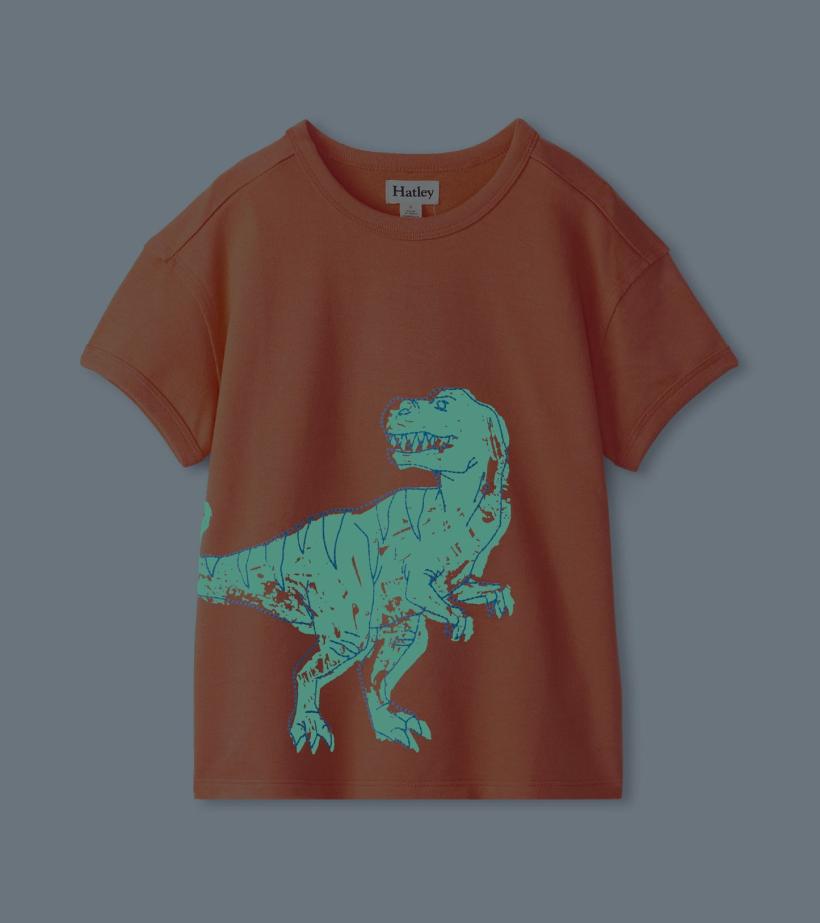 Girls Boys Dino Glow Graphic Tee | Hatley Tops