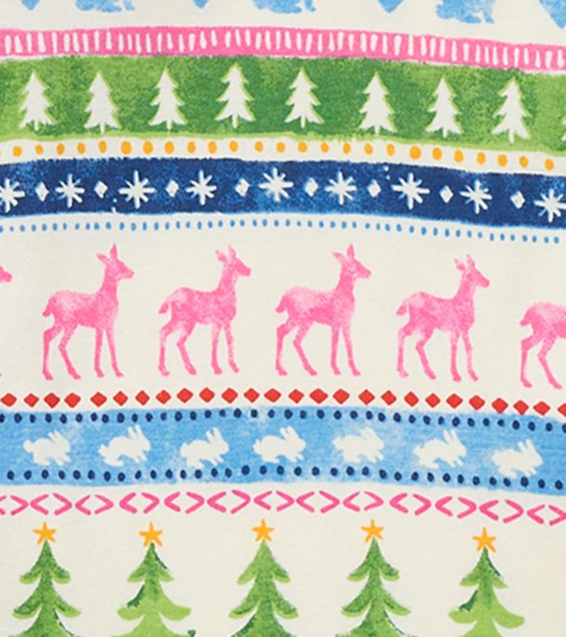 Girls Cream Painted Fair Isle Raglan Organic Cotton Pajama Set | Hatley Sleepwear