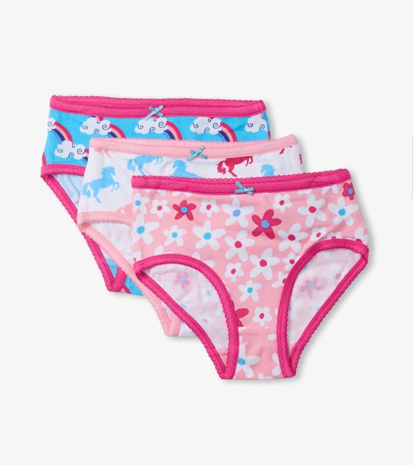 Girls Fun Prints Girls Brief Underwear 3 Pack | Hatley Underwear