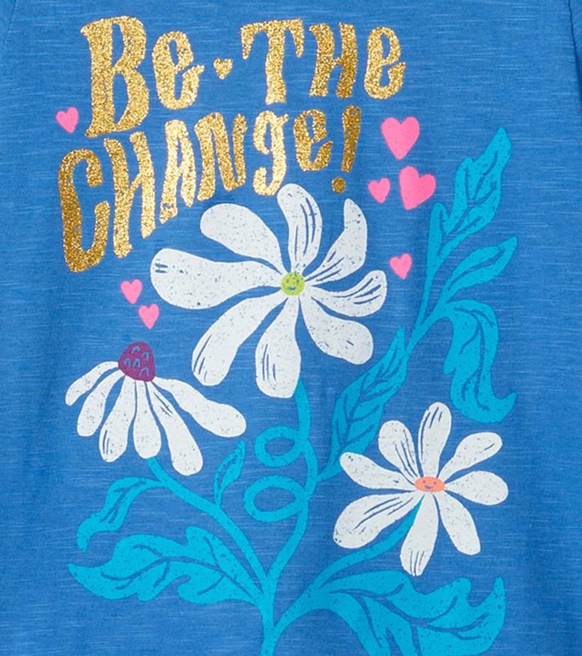 Girls Girls Be The Change Long Sleeve T-Shirt | Hatley Tops