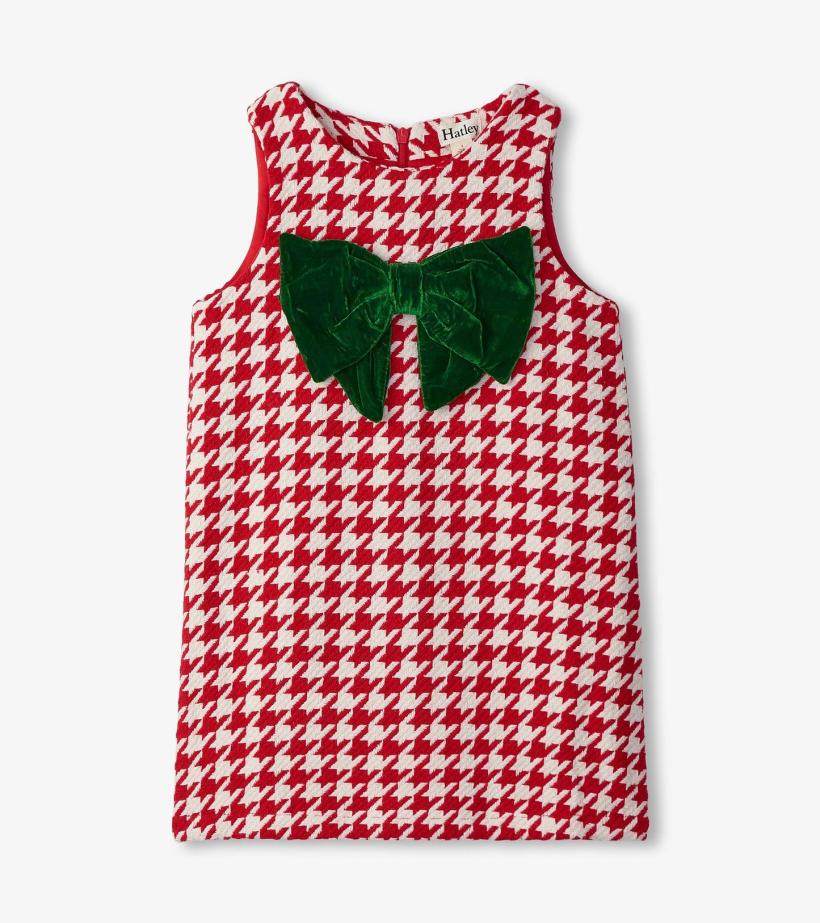 Girls Girls Big Bow Houndstooth Dress | Hatley Dresses