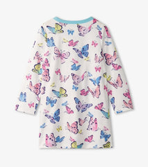 Girls Girls Big Butterflies Long Sleeve Nightgown | Hatley Sleepwear