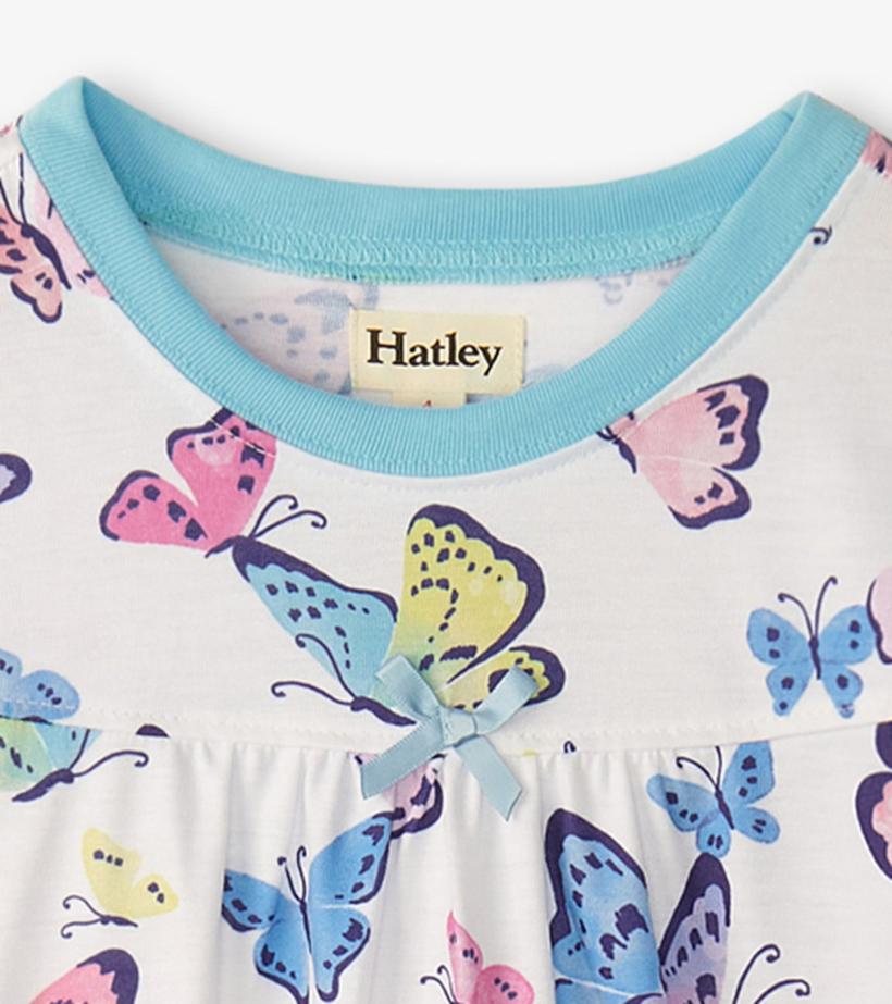 Girls Girls Big Butterflies Long Sleeve Nightgown | Hatley Sleepwear