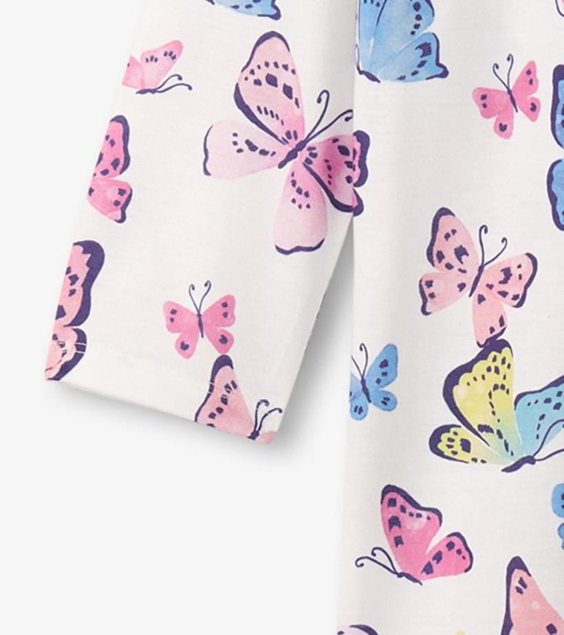 Girls Girls Big Butterflies Long Sleeve Nightgown | Hatley Sleepwear