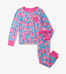Girls Girls Big Poppies Bamboo Pajama Set | Hatley Sleepwear