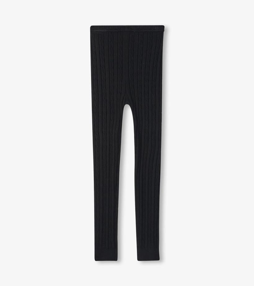 Girls Girls Black Cable Knit Leggings | Hatley Bottoms