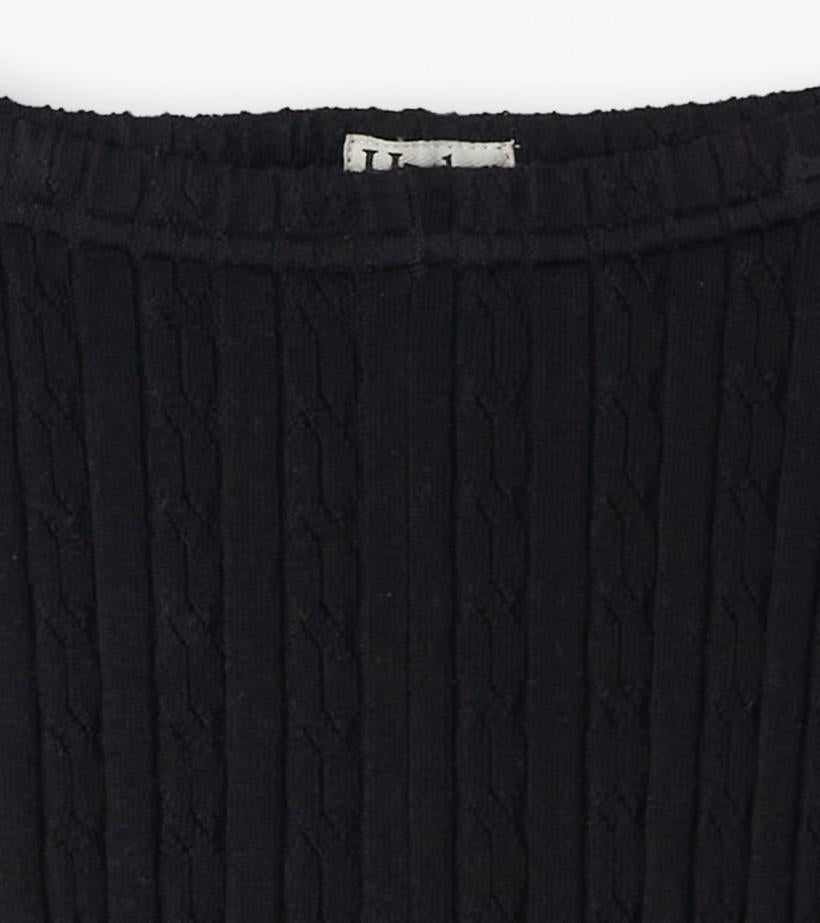 Girls Girls Black Cable Knit Leggings | Hatley Bottoms