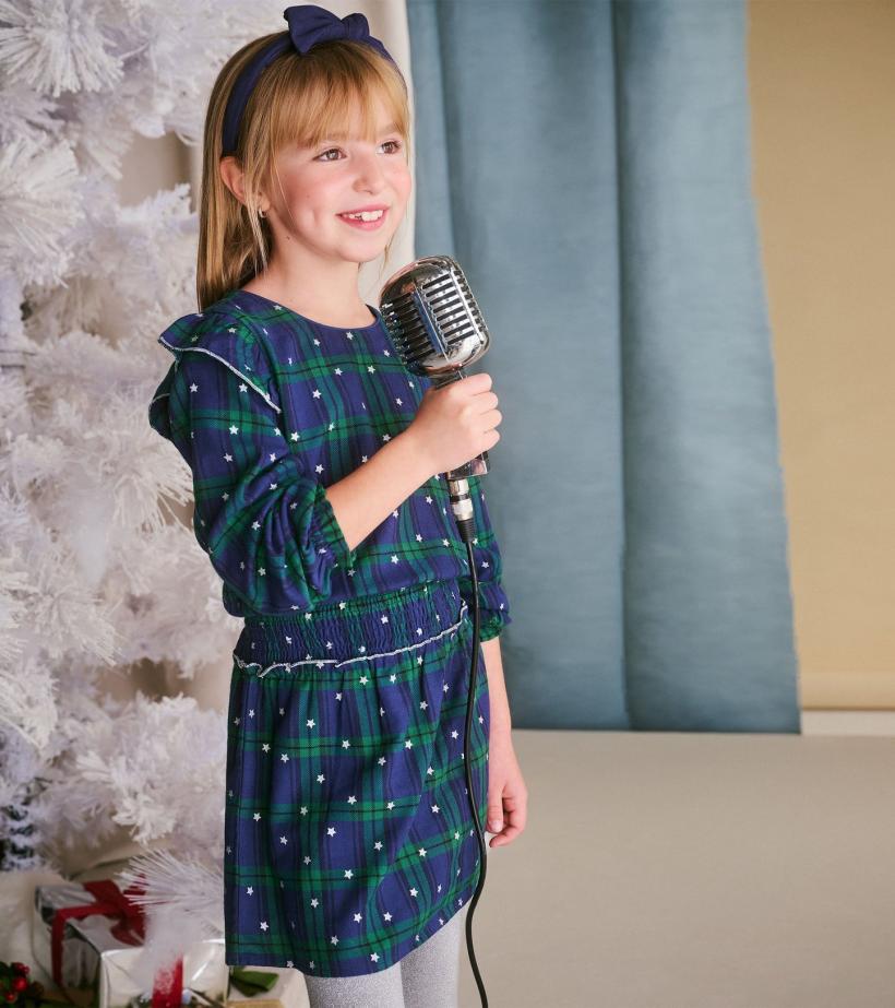 Girls Girls Blackwatch Plaid Smocked Waist Dress | Hatley Dresses