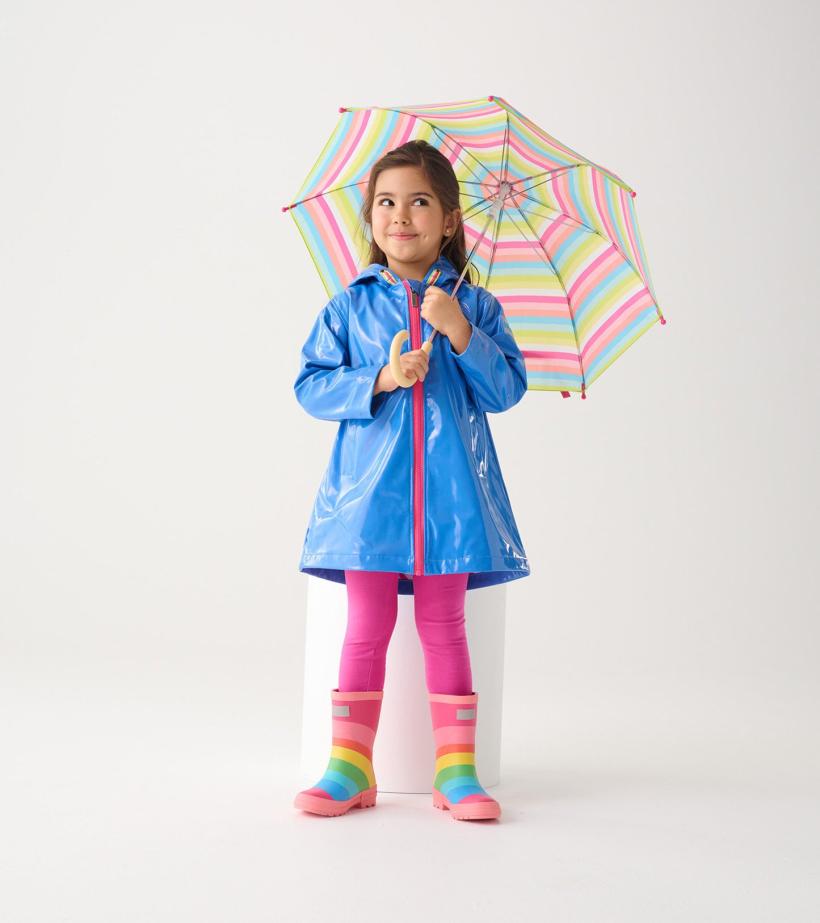 Girls Girls Blue Glitter Swing Jacket | Hatley Rainwear