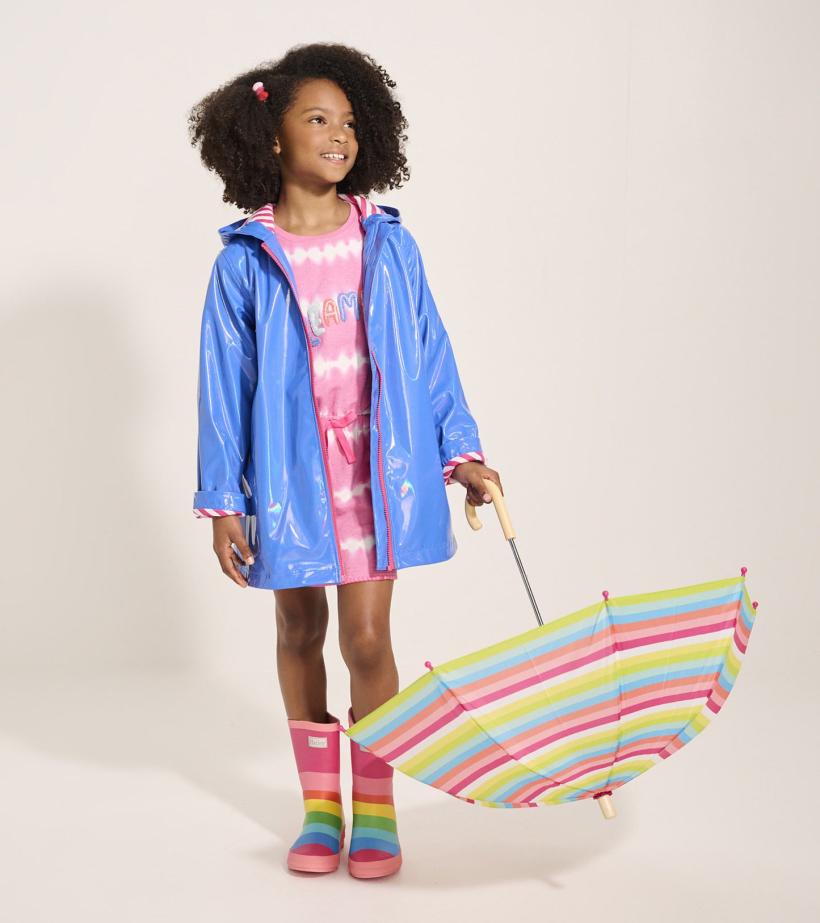 Girls Girls Blue Glitter Swing Jacket | Hatley Rainwear