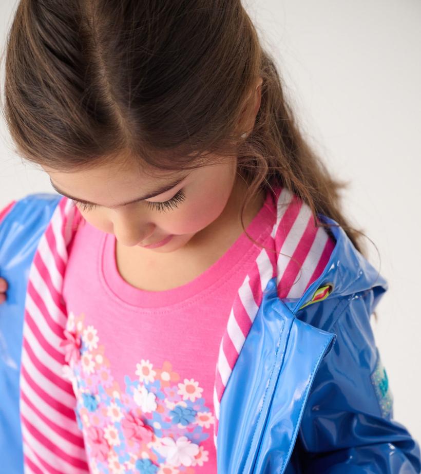 Girls Girls Blue Glitter Swing Jacket | Hatley Rainwear