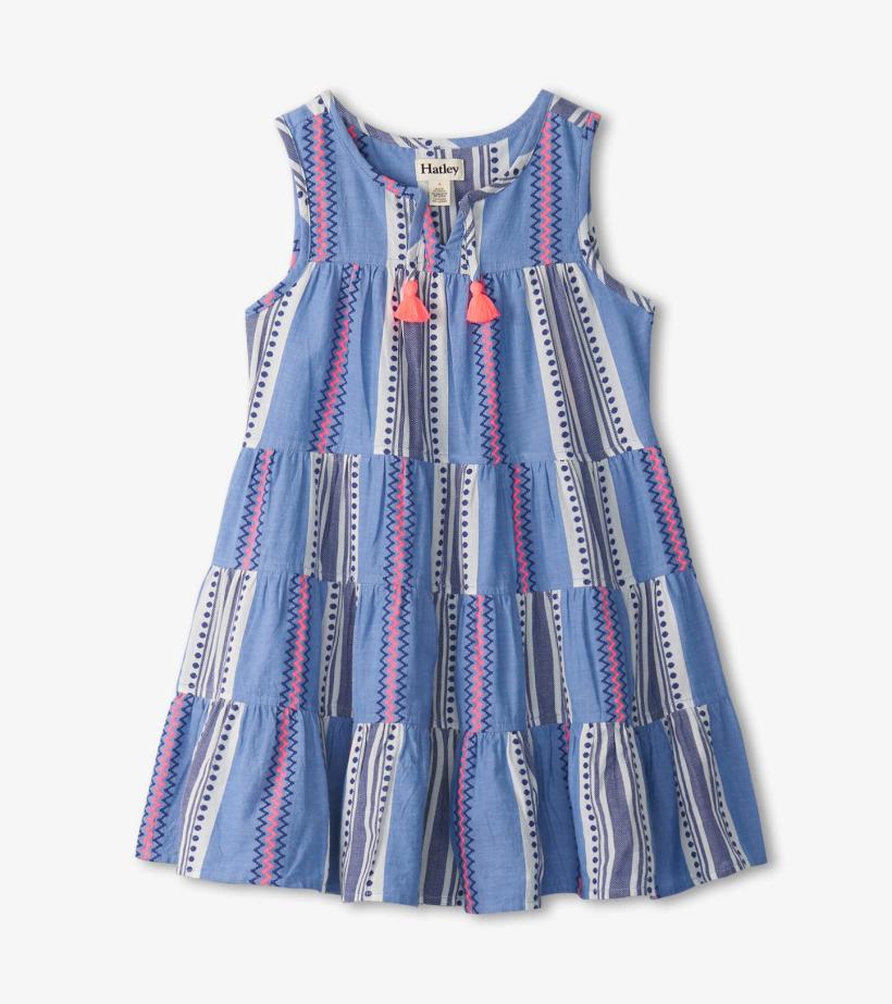 Girls Girls Boho Stripe Tiered Dress | Hatley Dresses