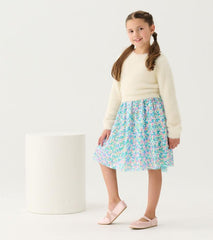 Girls Girls Cami Lace Fuzzy Mixed Sequin Skirt Dress | Hatley Dresses