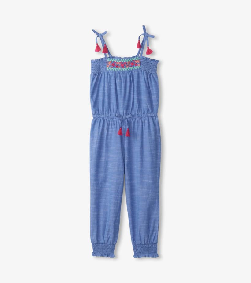 Girls Girls Chambray Smocked Jumpsuit | Hatley Rompers
