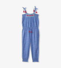 Girls Girls Chambray Smocked Jumpsuit | Hatley Rompers