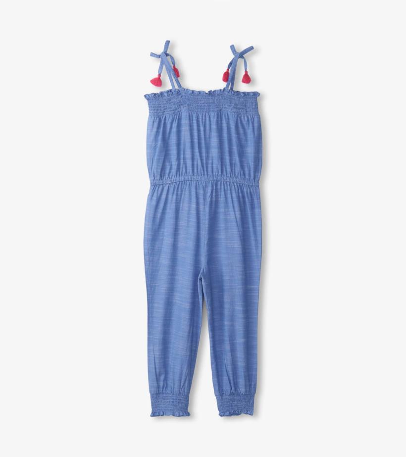 Girls Girls Chambray Smocked Jumpsuit | Hatley Rompers