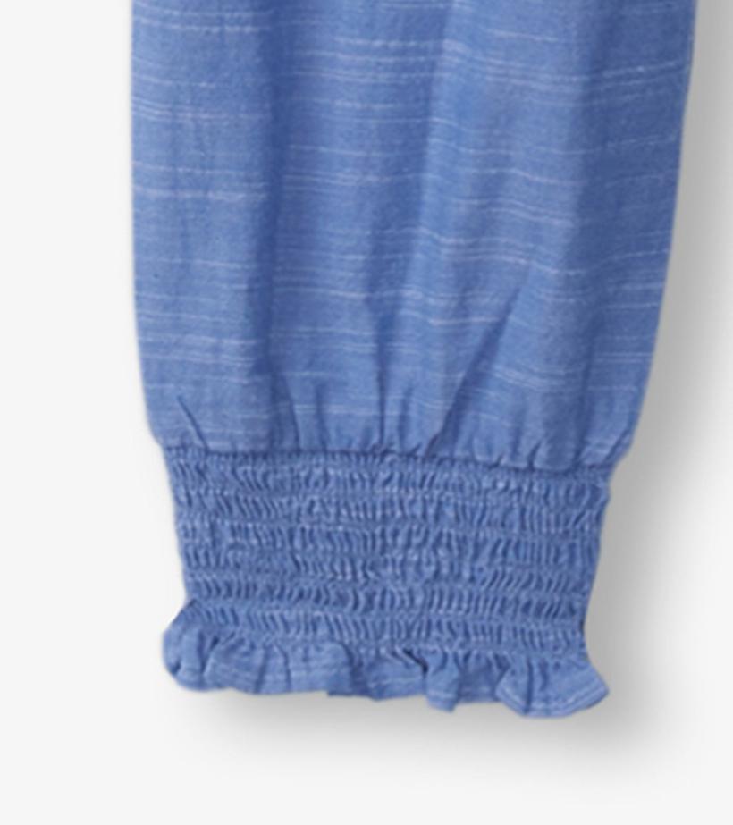 Girls Girls Chambray Smocked Jumpsuit | Hatley Rompers