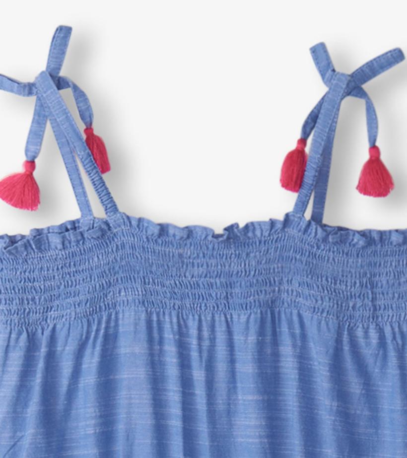 Girls Girls Chambray Smocked Jumpsuit | Hatley Rompers