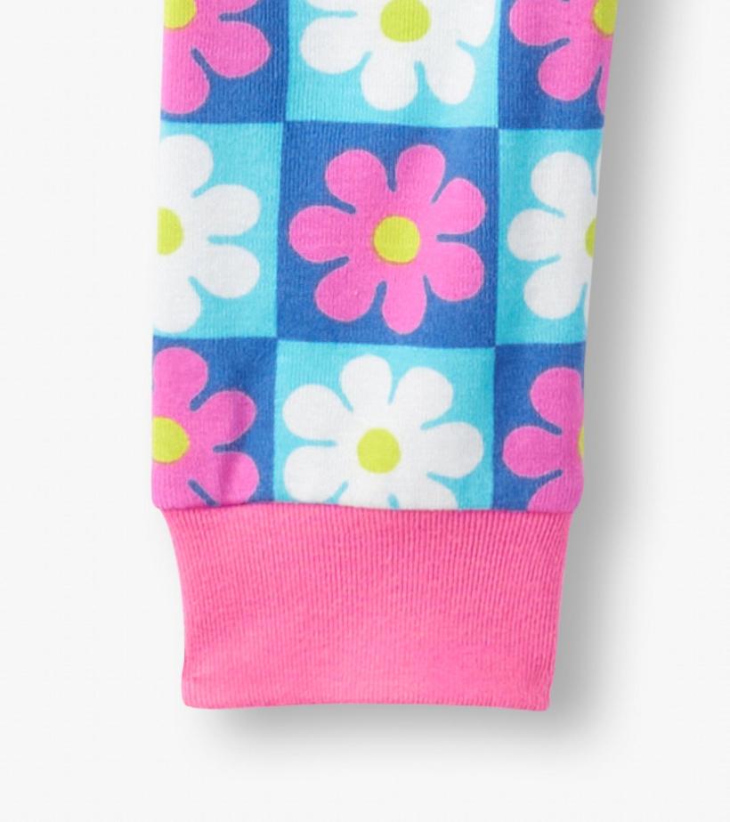Girls Girls Checkered Daisies Organic Cotton Pajama Set | Hatley Sleepwear