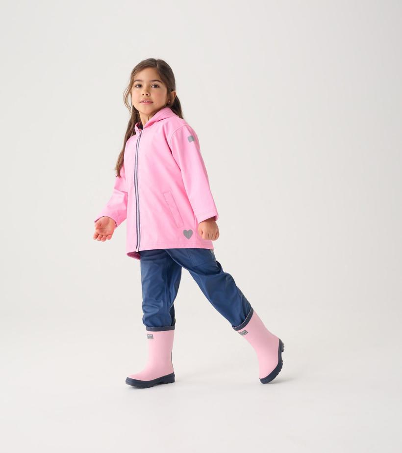 Girls Girls Classic Pink Zip-Up Rain Jacket | Hatley Rainwear