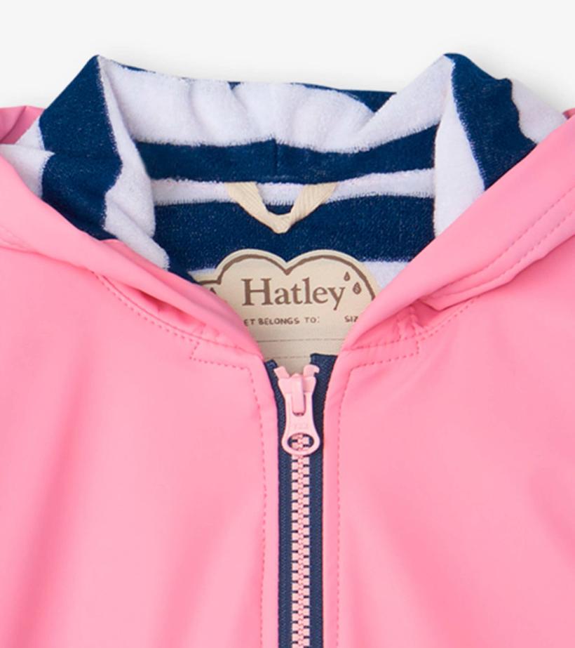 Girls Girls Classic Pink Zip-Up Rain Jacket | Hatley Rainwear