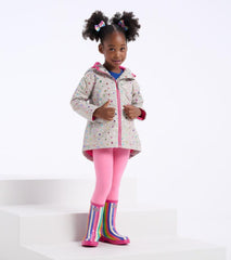 Girls Girls Confetti Hearts Zip-Up Lightweight Rain Jacket | Hatley Rainwear