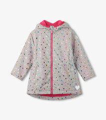 Girls Girls Confetti Hearts Zip-Up Lightweight Rain Jacket | Hatley Rainwear